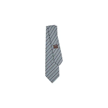 HERMES Ties Men White/Marine Blue/Sky Blue