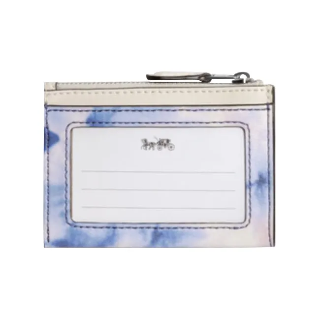 COACH Skinny Wallet Leather Card Holder Women's White/Blue/Pink-1