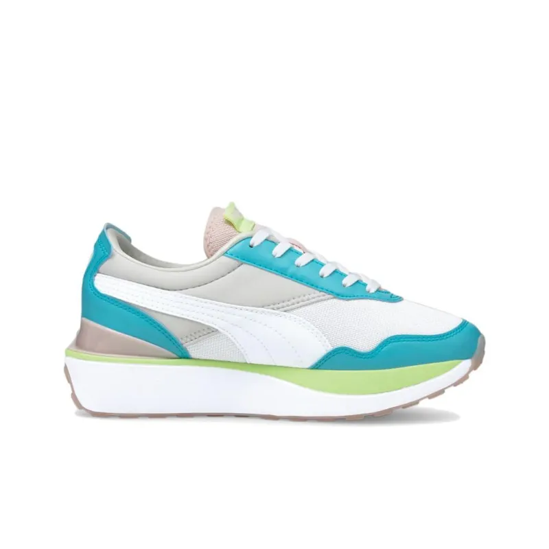 PUMA Cruise Rider Trainer Low-Top Casual Shoes Women's White Gray Blue-1