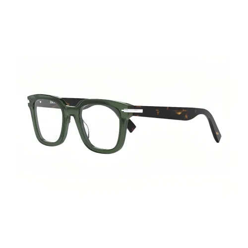 DIOR Green Square Glasses With Havana Frame