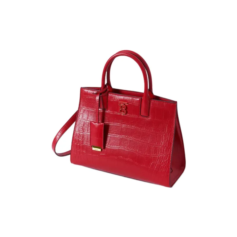 Burberry Frances Calfskin Tote Bag Shopping Bag Shoulder Bag Crossbody Bag Handbag Mini Women's Red-2