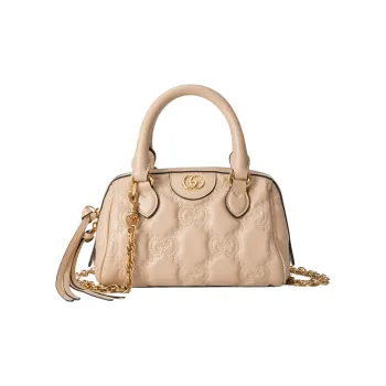 GUCCI GG Matelassé Leather Controller Boston Bag Shoulder Bag, Handbag Mini Women's Beige Yellow