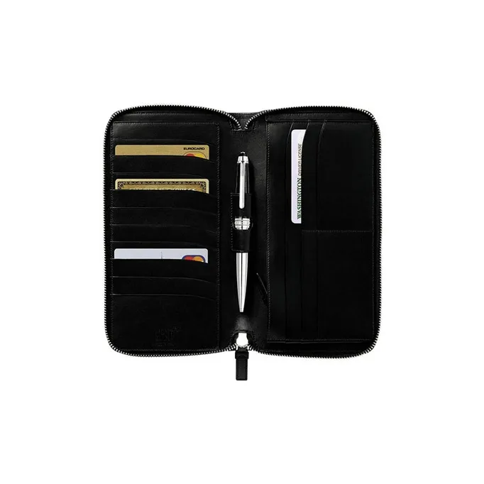 MONTBLANC Meisterstuck Canvas With Leather Handheld Card Clip Wallet Men's Black-1