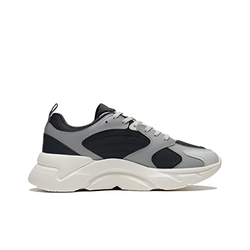 LiNing Shock Absorbing, Non Slip, Wear Resistant, Breathable And Lightweight Low Top Running Shoes Men's Black Gray-1