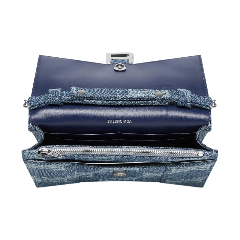 Balenciaga Hourglass Cotton Hourglass Bag, Crossbody Bag Women's Blue-5