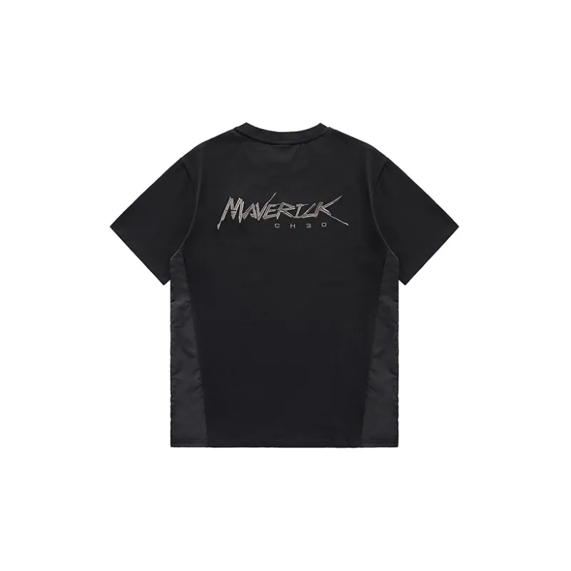VIP Dart Embroidery Badge Short Sleeved T Shirts Unisex Black-1