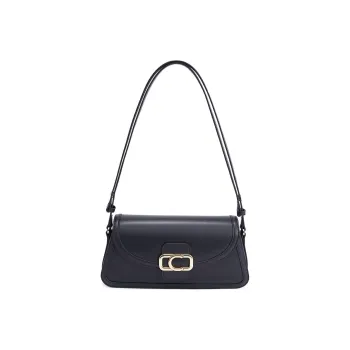 C.LI Cow Leather Underarm Baguette Bag One Shoulder Handbag Regular Women's Black/White/Brown