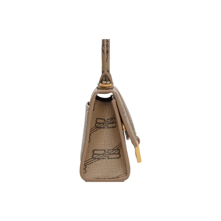 Balenciaga Hourglass Canvas Handbag Shoulder Bag Crossbody Bag Mini Women's Beige/Brown-2
