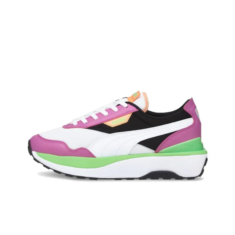 PUMA Cruise Rider Trainer Flair Low-Top Casual Shoes Women's White Purple Green-0