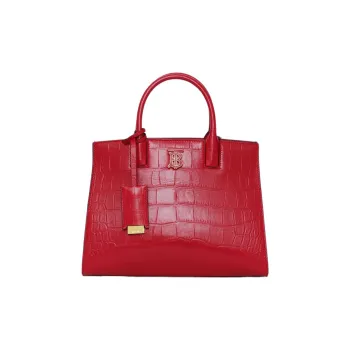 Burberry Frances Calfskin Tote Bag Shopping Bag Shoulder Bag Crossbody Bag Handbag Mini Women's Red