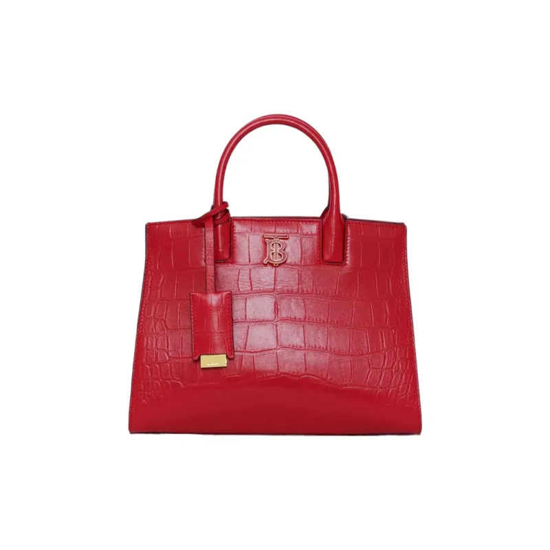 Burberry Frances Calfskin Tote Bag Shopping Bag Shoulder Bag Crossbody Bag Handbag Mini Women's Red-0