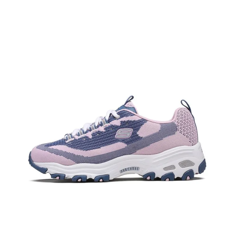 Skechers D'LITES Skech-Knit Cushioning Anti-Slip And Wear-Resistant Low-Top Casual Shoes Women's Pink-0