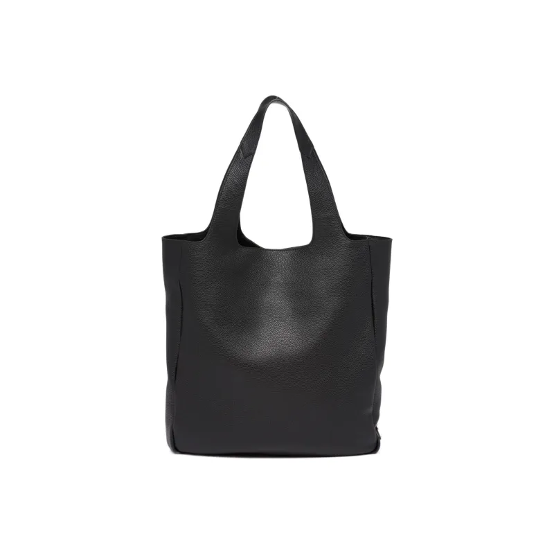 PRADA Leather Tote Bag Shopping Bag Handbag Regular Men's Black-2