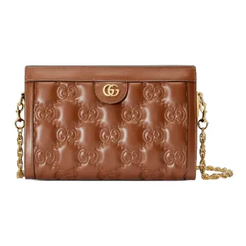GUCCI GG Matelassé Leather Chain Shoulder Bag Shoulder Bags Handbags Women's Brown
