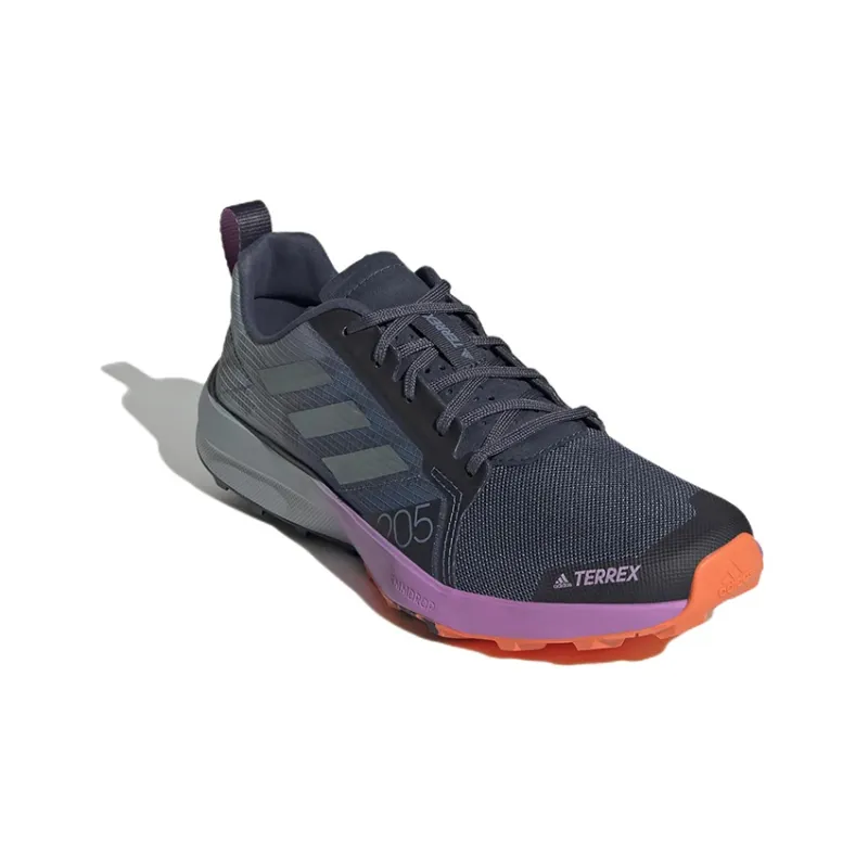 Adidas Terrex Speed Flow Trail Running Wear-Resistant Low-Top Running Shoes Women's Gray Blue Purple-2