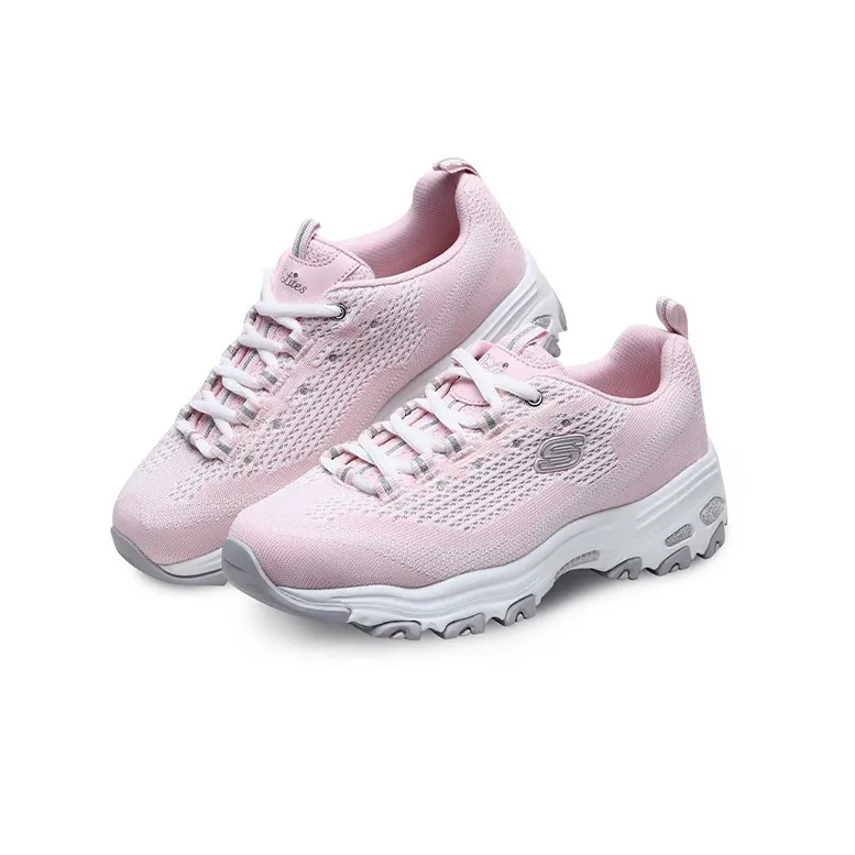 Skechers D'LITES Skech-Knit Cushioning Wear-Resistant Low-Top Casual Shoes Women's Pink-2