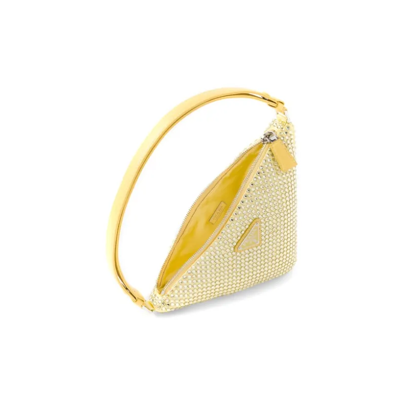 PRADA Fabric Clutches Handbags Women's Pineapple Yellow-3