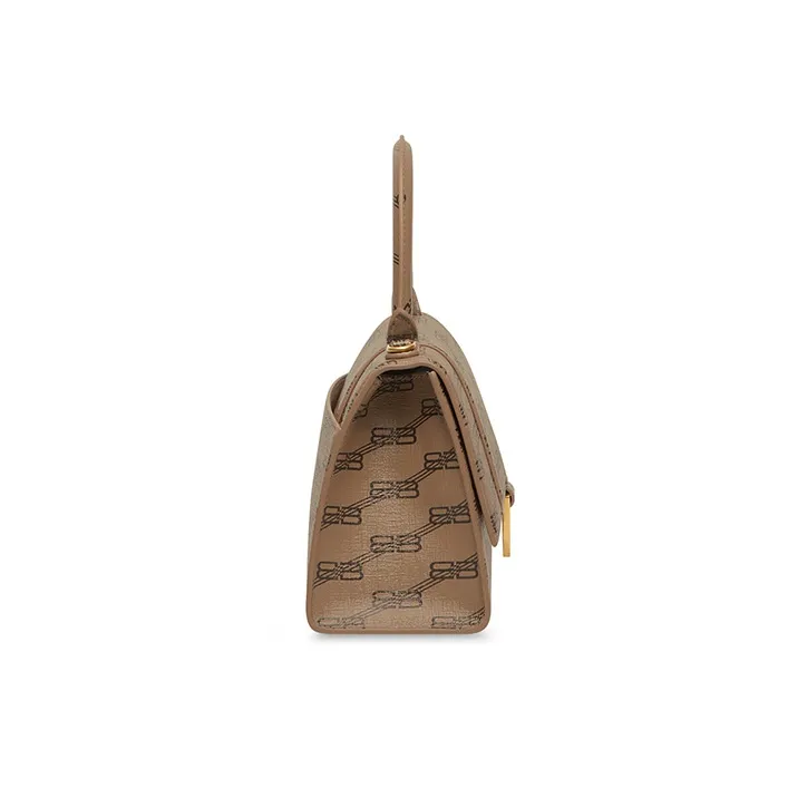 Balenciaga Hourglass Coated Canvas Hourglass Bag, Shoulder Bag, Crossbody Bag, Handbag Trumpets Women's Beige/Brown-2
