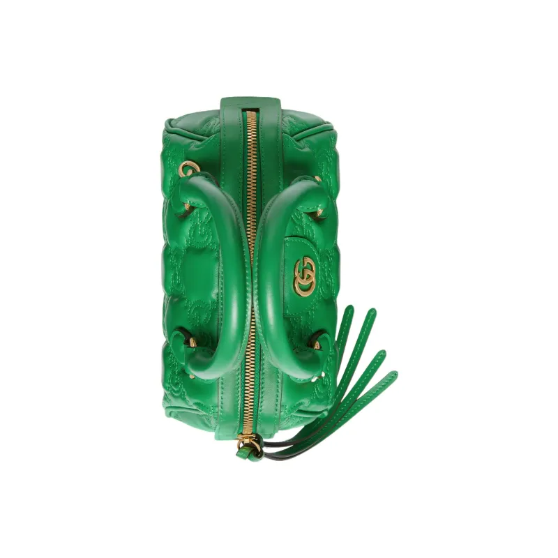 GUCCI GG Matelassé Leather Controller Boston Bag Shoulder Bags Handbags Mini Women's Emerald Green-5