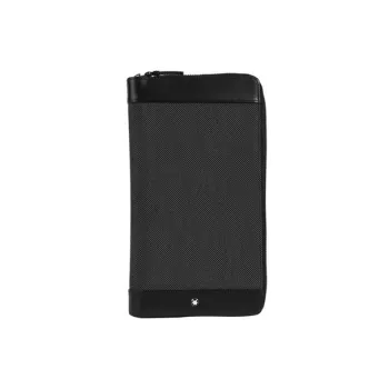 MONTBLANC Meisterstuck Canvas With Leather Handheld Card Clip Wallet Men's Black