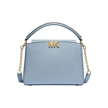 MICHAEL KORS Karlie Cow Leather Shoulder Bag, Handbag Medium Size Women's Light Blue