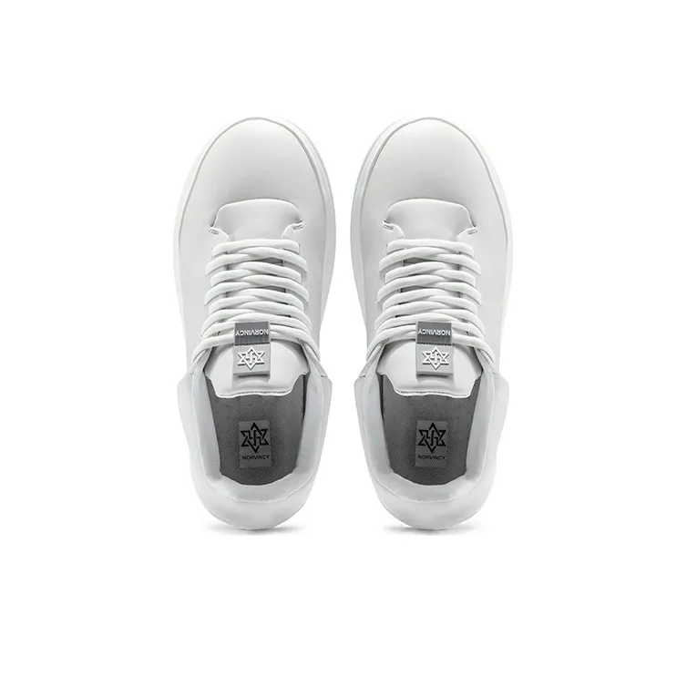 NORVINCY Versatile White Sneakers Low Top Commute Walking Shoes Skateboard Shoes Unisex White-3