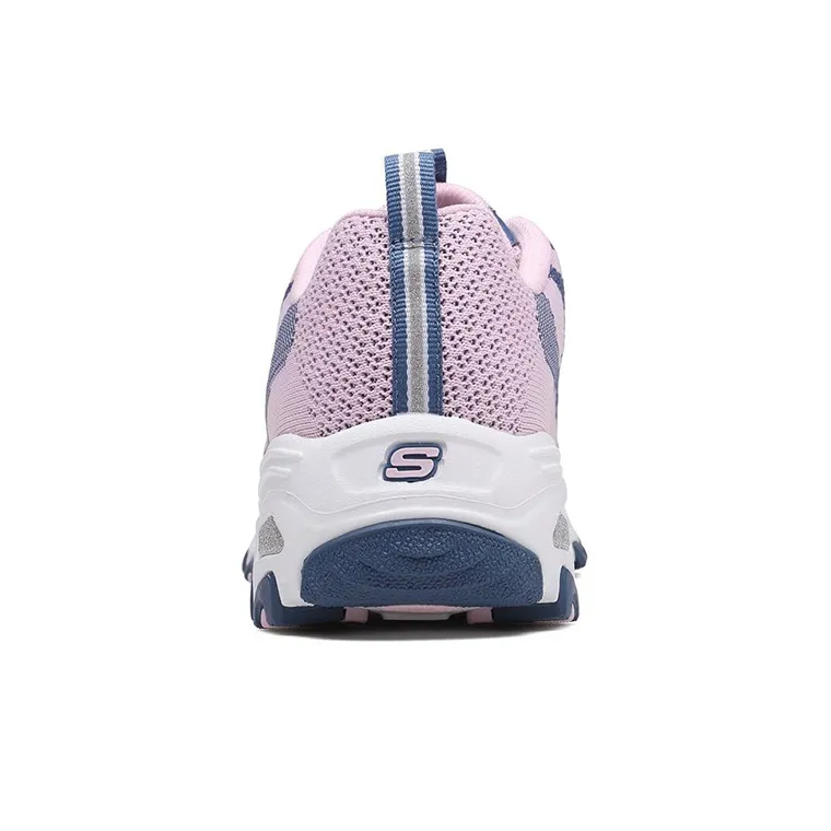 Skechers D'LITES Skech-Knit Cushioning Anti-Slip And Wear-Resistant Low-Top Casual Shoes Women's Pink-3