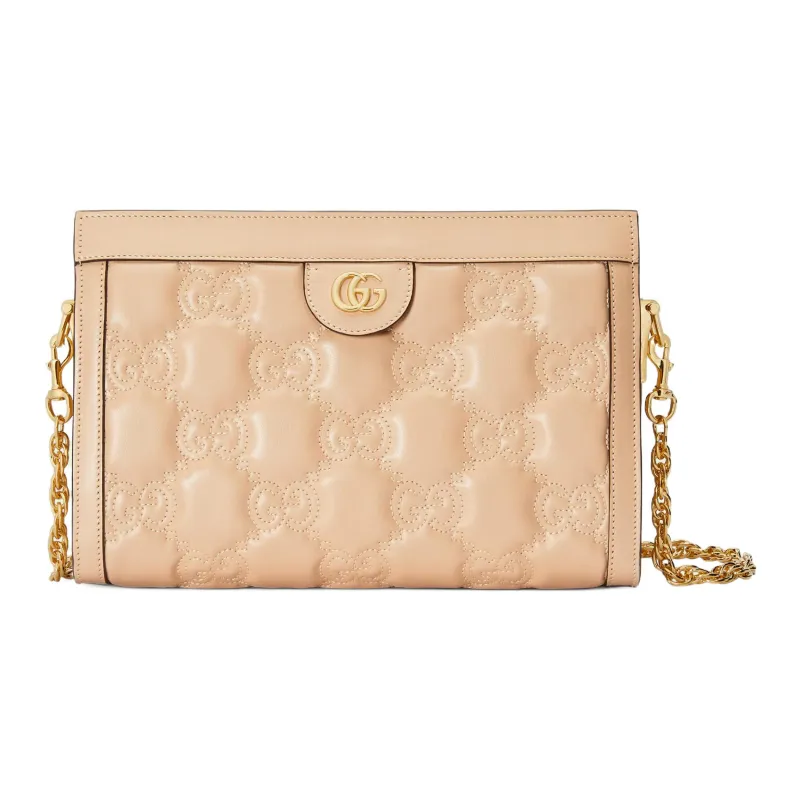 GUCCI GG Matelassé Leather Chain Bag Shoulder Bag Shoulder Bag, Handbag Women's Beige Yellow-0