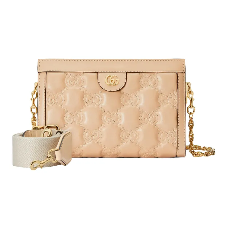 GUCCI GG Matelassé Leather Chain Bag Shoulder Bag Shoulder Bag, Handbag Women's Beige Yellow-2