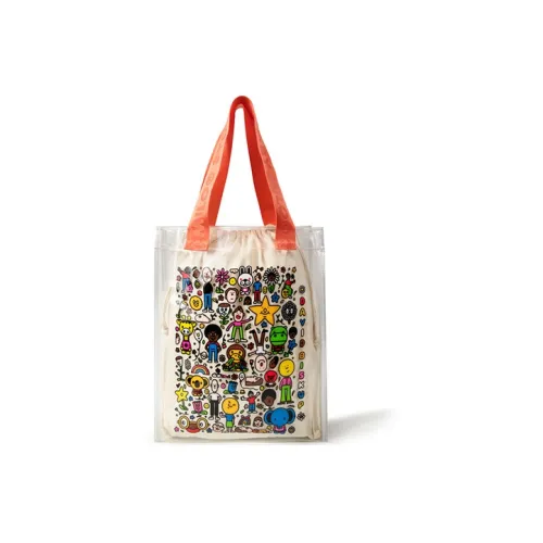 A BATHING APE PVC Tote Bag, Shopping Bag, Shoulder Bag, Handbag Regular Unisex White