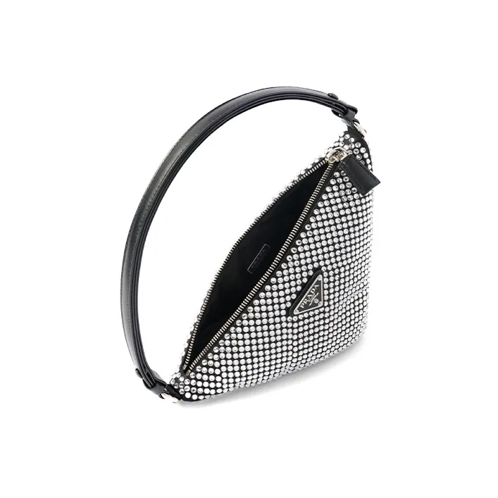 PRADA Crystal Shoulder Bag, Handbag Regular Women's Crystal-5
