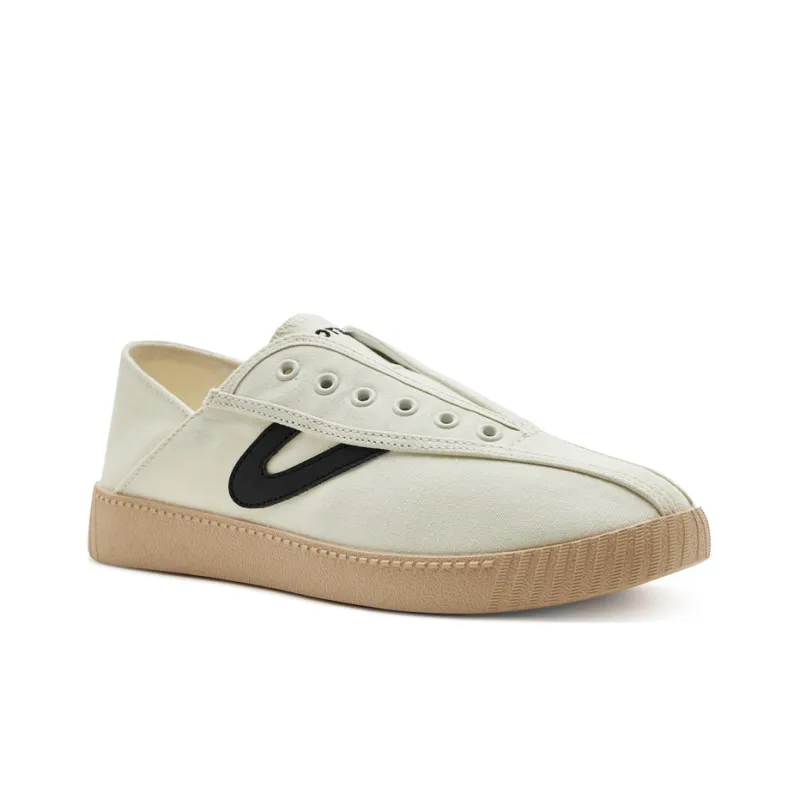 TRETORN Nylite Slip On Low-Top Skateboard Shoes Unisex Beige Black-2