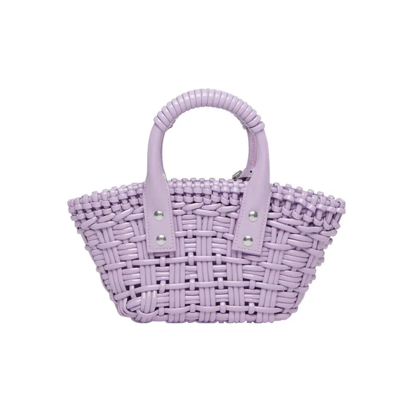 Balenciaga Cotton Basket Bag Handbag Shoulder Bag Crossbody Bag Extra Small Women's Purple-1