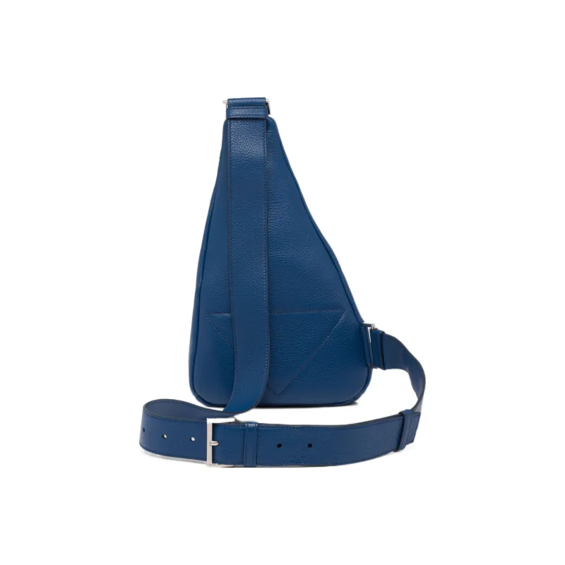PRADA Leather Fanny Pack Sling Bags Men's Dark Blue-2