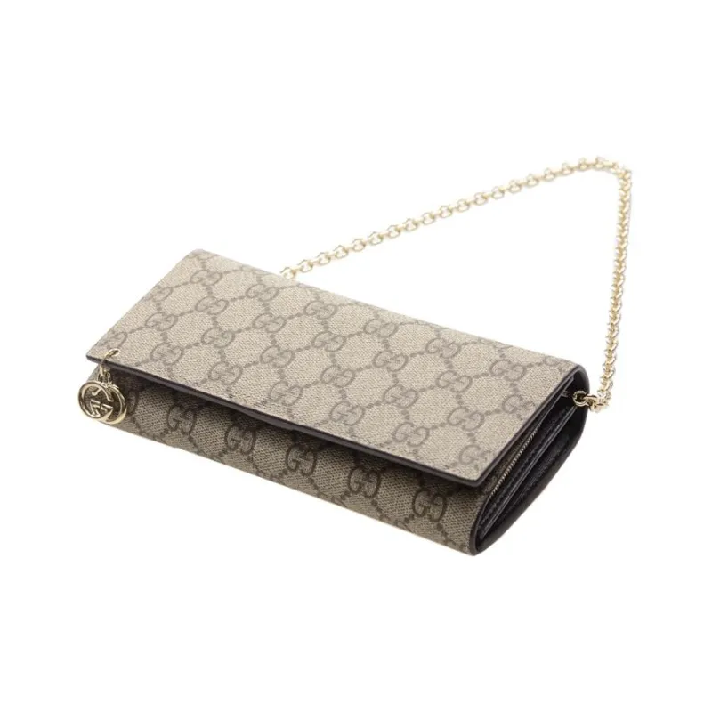 GUCCI PVC Polyvinyl Chloride Wallet Large Size Women's Ebony-3