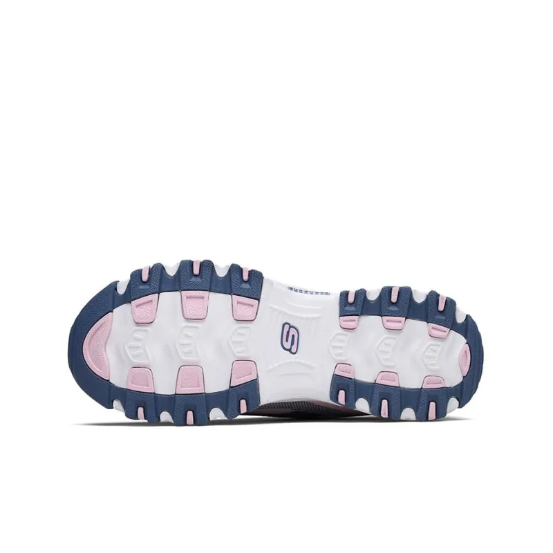 Skechers D'LITES Skech-Knit Cushioning Anti-Slip And Wear-Resistant Low-Top Casual Shoes Women's Pink-4