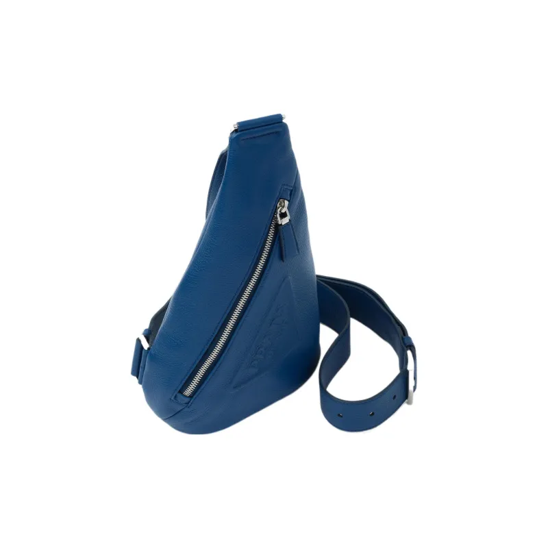 PRADA Leather Fanny Pack Sling Bags Men's Dark Blue-1