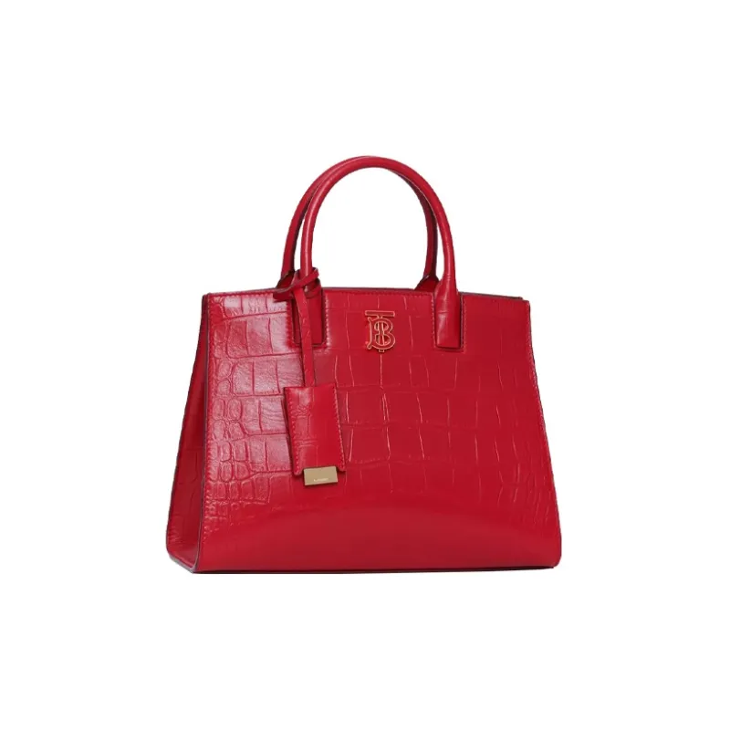 Burberry Frances Calfskin Tote Bag Shopping Bag Shoulder Bag Crossbody Bag Handbag Mini Women's Red-1