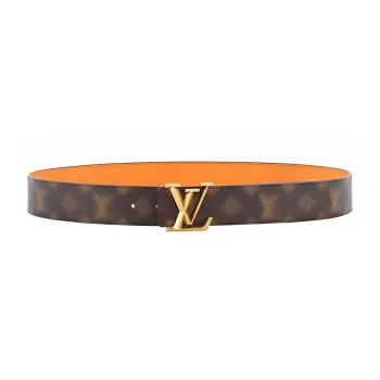LOUIS VUITTON Leather Belts Men Brown Yellow