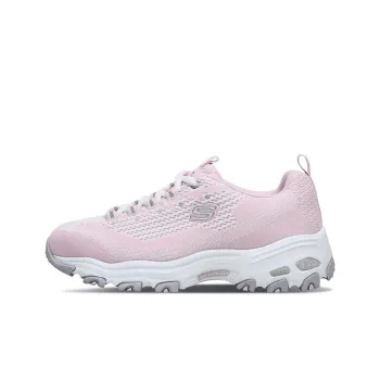 Skechers D'LITES Skech-Knit Cushioning Wear-Resistant Low-Top Casual Shoes Women's Pink