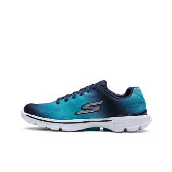 Skechers Go Walk 3 Casual Shoes Women's Low Top Marine Blue/Light Green
