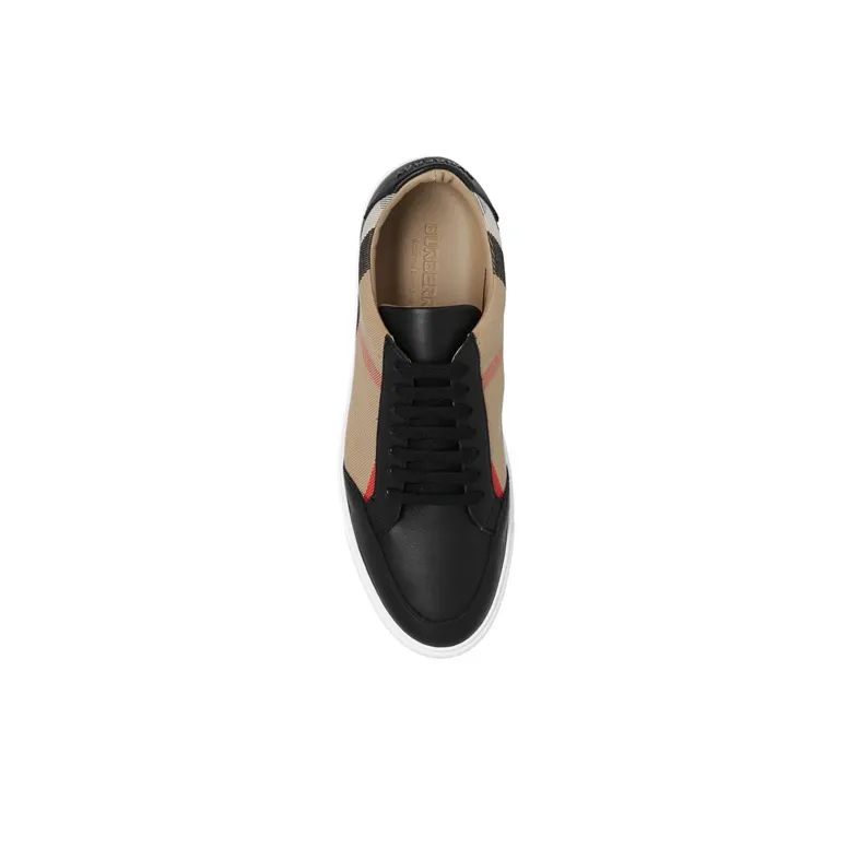 Burberry Low Top Stylish Skateboarding Shoes Women's Black Beige Brown-4