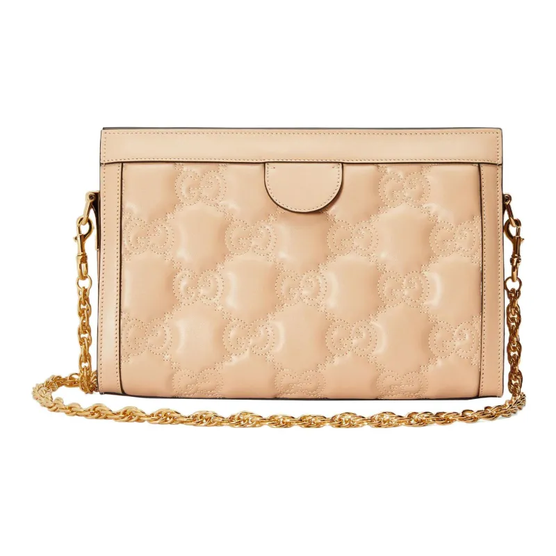 GUCCI GG Matelassé Leather Chain Bag Shoulder Bag Shoulder Bag, Handbag Women's Beige Yellow-1