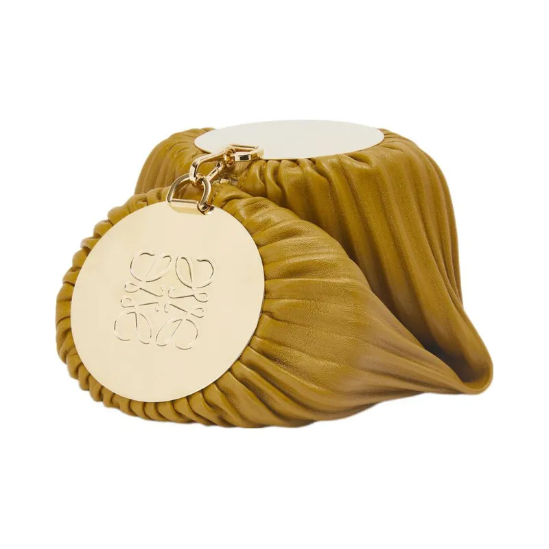 LOEWE Bracelet Napa Calf Leather Clutches Shoulder Bags Women's Ochre-0