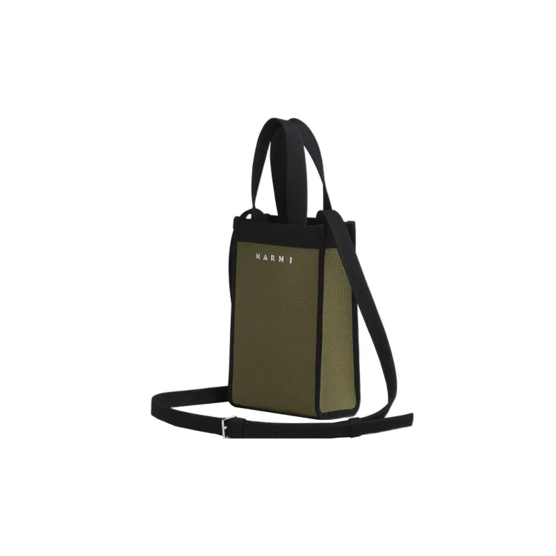 MARNI Polyester Handbag, Shoulder Bag, Crossbody Bag Mini Men's Black Green-2