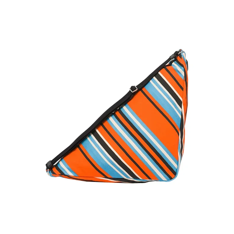 PRADA Triangle Canvas Bag Triangle Bag Shoulder Bag Crossbody Bag Men's Orange-1