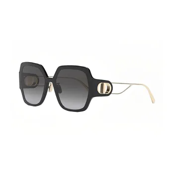 DIOR Plate Alloy Frame Square Sunglasses Women's Black
