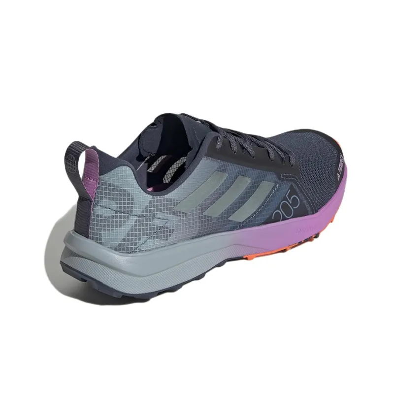 Adidas Terrex Speed Flow Trail Running Wear-Resistant Low-Top Running Shoes Women's Gray Blue Purple-3