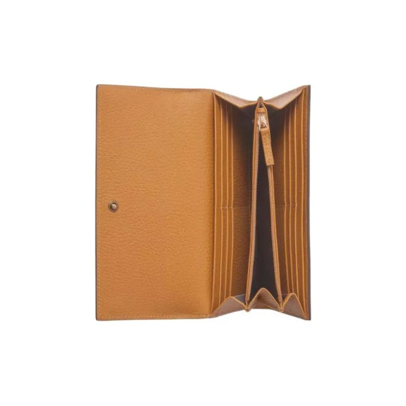 GUCCI Disney, Collaboration Leather Wallet Regular Unisex Brown Yellow-7