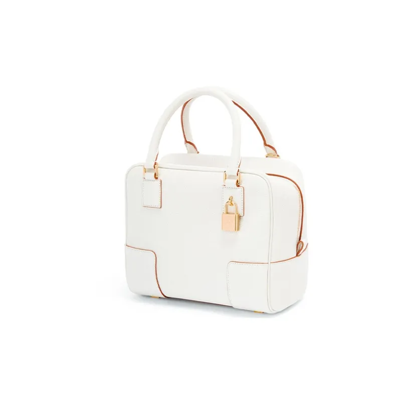 LOEWE Amazona Grained Calfskin Handbag Shoulder Bag Crossbody Bag Mini Women's Cotton White-1